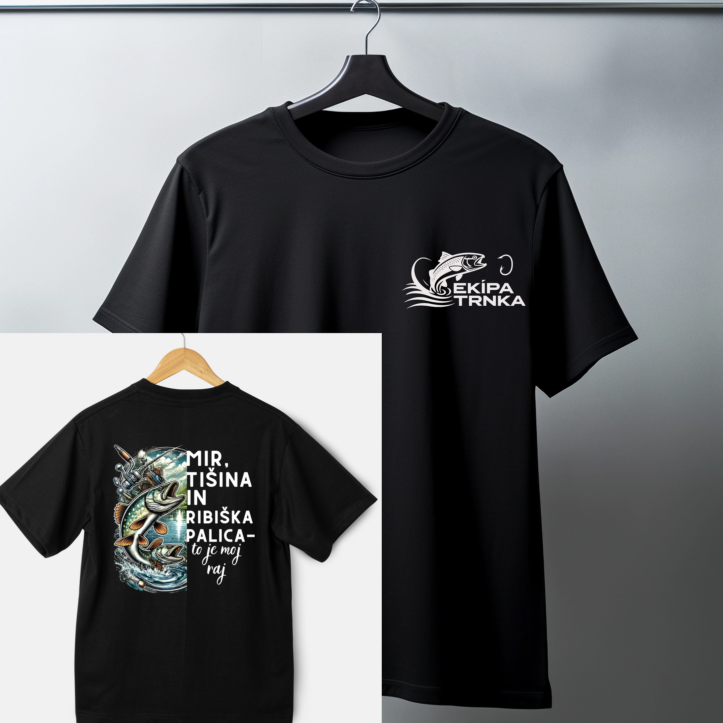 Unique Slovenian Fishing T-Shirt - EKIPA TRNKA Design for Fishing Teams