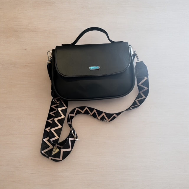 Handmade Black Crossbody Bag – Crafted in Slovenia