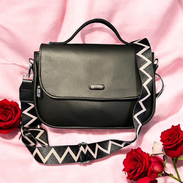 Handmade Black Crossbody Bag – Crafted in Slovenia