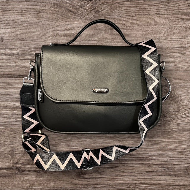 Handmade Black Crossbody Bag – Crafted in Slovenia