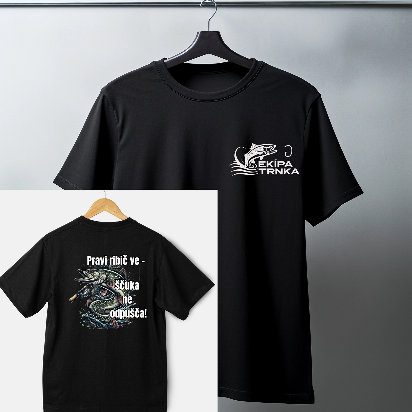 Unique Slovenian Fishing T-Shirt - EKIPA TRNKA Design for Fishing Teams